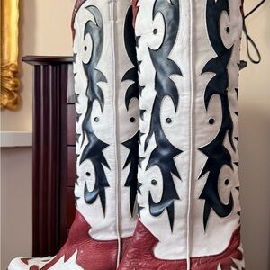 RARE: Jeffrey Campbell Starwood Red White and Blue Cowgirl Boots